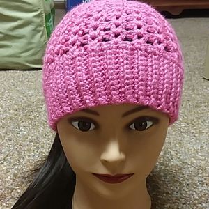 Crochet child ponytail hat
